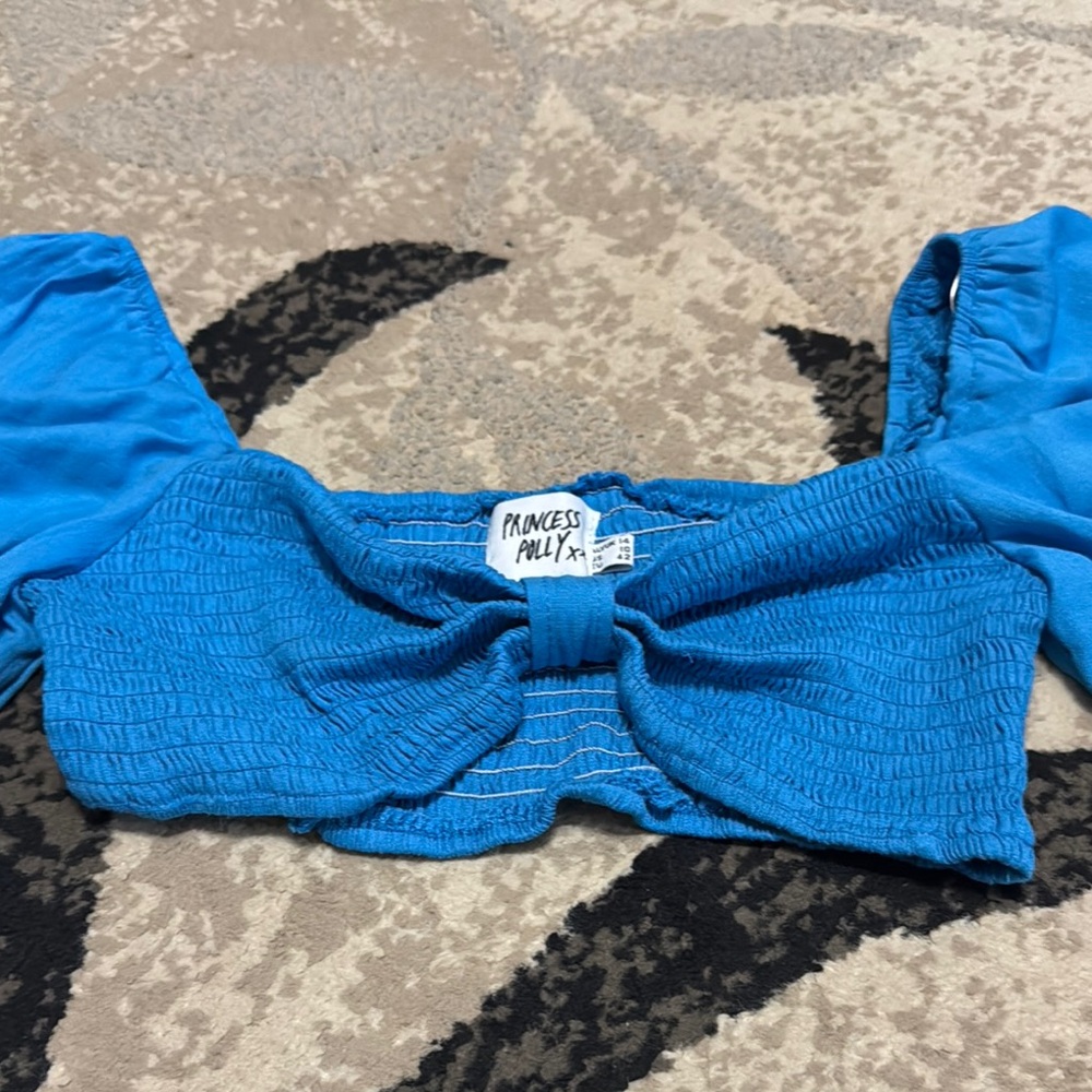 Princess Polly Vibrant Blue Crop Top - Picture 3 of 4